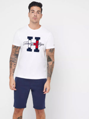 Flag Script Tee BRIGHT WHITE / L