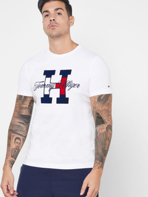 Flag Script Tee BRIGHT WHITE / L