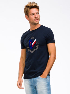 Crest Embroidery Tee SKY CAPTAIN / L