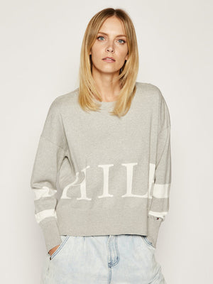 Marcey Graphic Swtr LIGHT GREY HEATHER / L