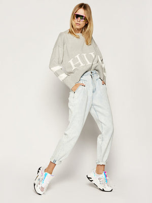 Marcey Graphic Swtr LIGHT GREY HEATHER / L