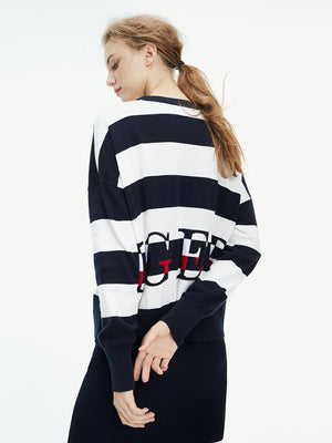 Marcey Graphic Swtr - Stp SKY CAPTAIN / SNOW WHITE / L