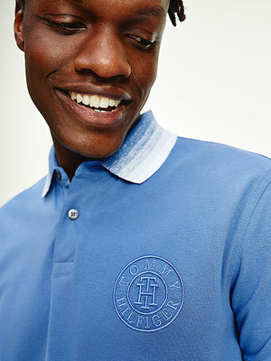 Dip Dye Regular Polo Pebble Blue / L
