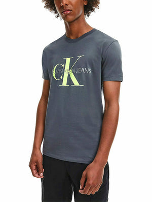 Seasonal Monogram Te Gray Pinstripe/Acid Lime / L