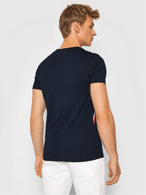 Split Chest Stripe T Desert Sky / L