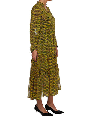 Chiffon Shift Midi D Mini Leaf Prt / Amber Glow Des Sky / 42