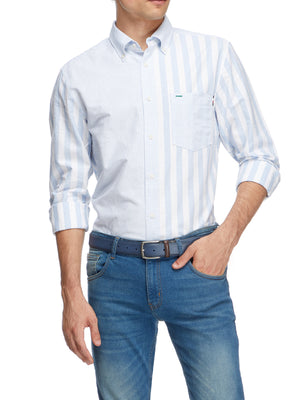 Ithaca Blocking Rf Shirt Cloudy Blue / White / L