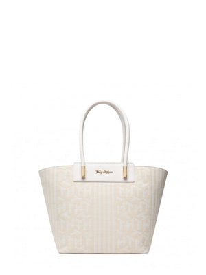 New Tommy Tote Canvas Natural Canvas Monogram / OS