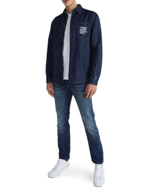 Tjm Modern Graphic Denim Shirt Denim Black / L