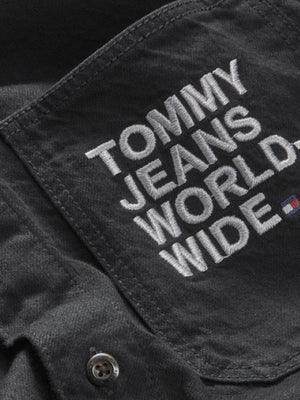 Tjm Modern Graphic Denim Shirt Denim Black / L