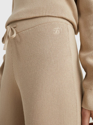 Soft Rib Wide Leg Pant Beige / RL