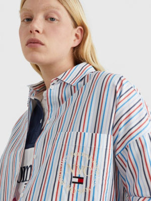 Tjw Grandpa Stripe Shirt White/Multi / L