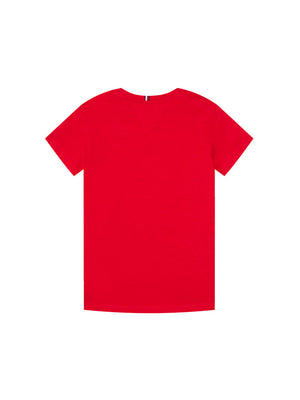 Hilfiger Logo Tee S/ Deep Crimson / 10