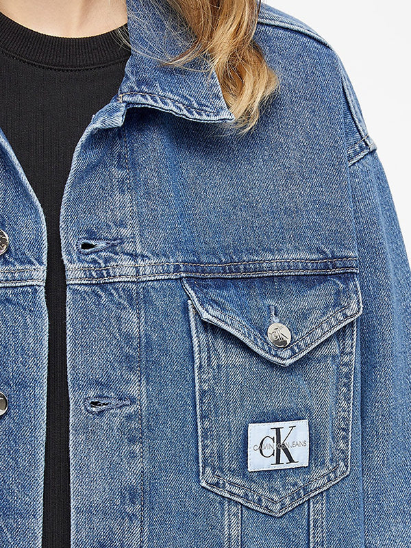 Long Dad Denim Jacke Denim Dark / L