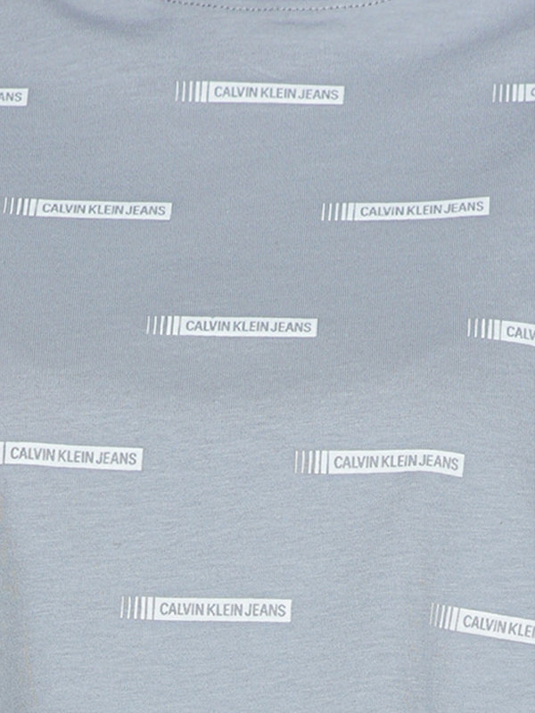 All Over Print Tee Institutional Logo Aop Marble Grey / L