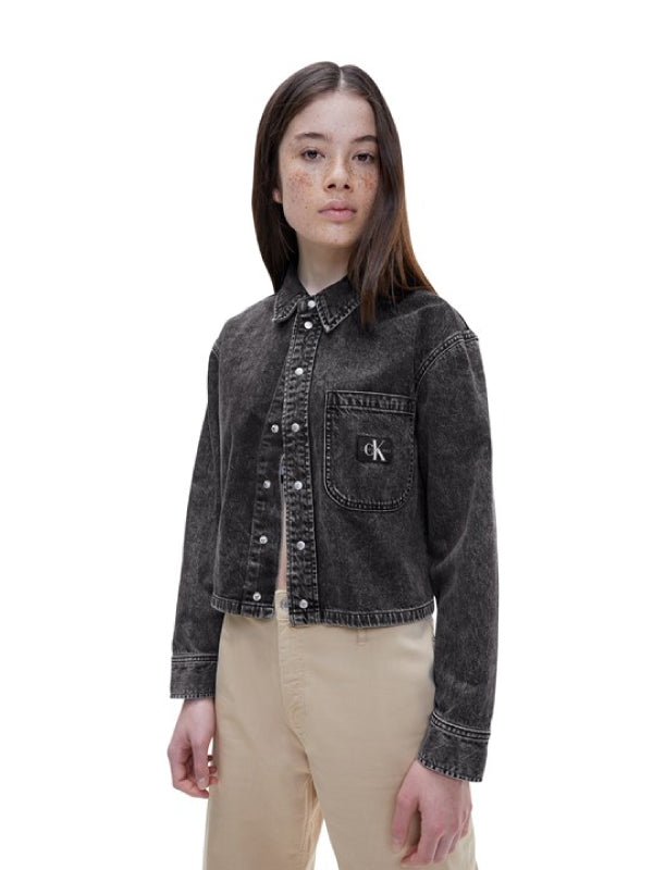 Cropped Dad Denim Sh Denim Black / L