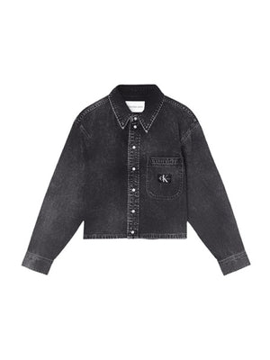 Cropped Dad Denim Sh Denim Black / L