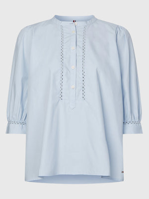 Crafted Cotton Henley Half Slv Breezy Blue / 42