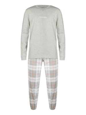 L/S Jogger Set GREY H TOP, GRAPHIC PLAID BOTTOM / L