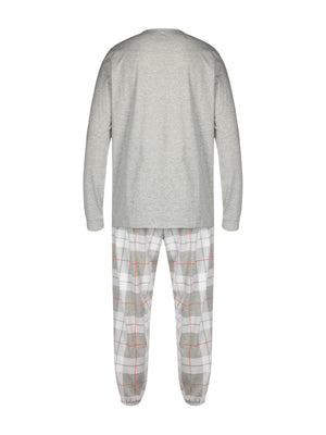 L/S Jogger Set GREY H TOP, GRAPHIC PLAID BOTTOM / L