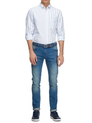 Ithaca Blocking Rf Shirt Cloudy Blue / White / L