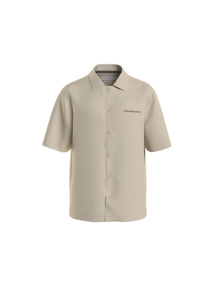 Institutional Knitted Ss Shirt Eggshell / L