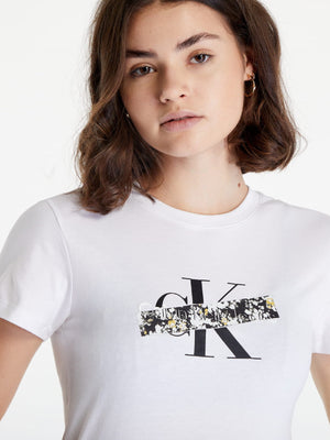 Florals Monologo Slim Tee Bright White / L