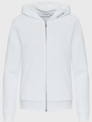 Micro Logo Ess Zip Hoodie Bright White / L