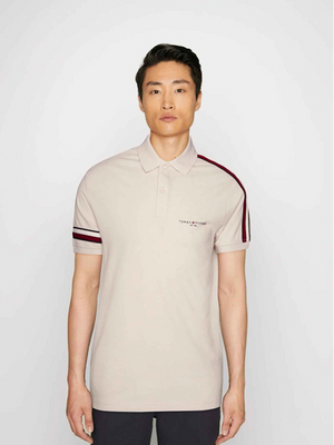 Global Stripe Sleeve Reg Polo Feather White / L