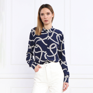 Vis Rope Print Rgl Fleur Shirt Coastal Rope Carbon Navy / 42