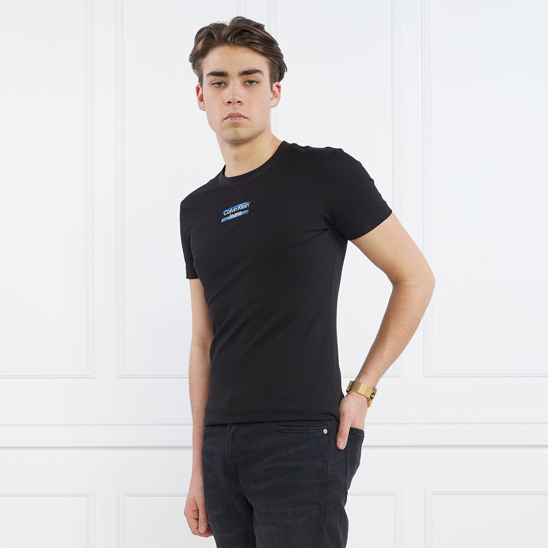 Transparent Stripe Logo Tee Ck Black / L