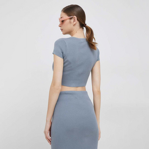 Asym Cut Out Knitted Top Overcast Grey / L