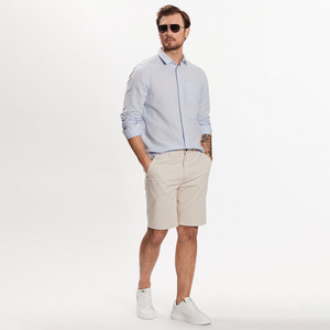 Linen Cotton Regular Shirt Light Blue / L