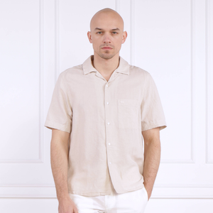 Linen Cotton Cuban S/S Shirt Stony Beige / L