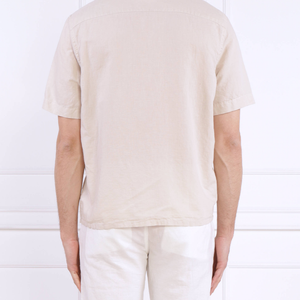 Linen Cotton Cuban S/S Shirt Stony Beige / L