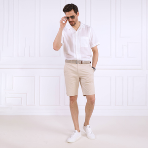 Linen Cotton Cuban S/S Shirt Bright White / L