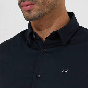 Stretch Poplin S/S Regular Shirt Ck Black / L