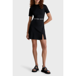 Ape Milano Short Sleeve Dress CK BLACK / L