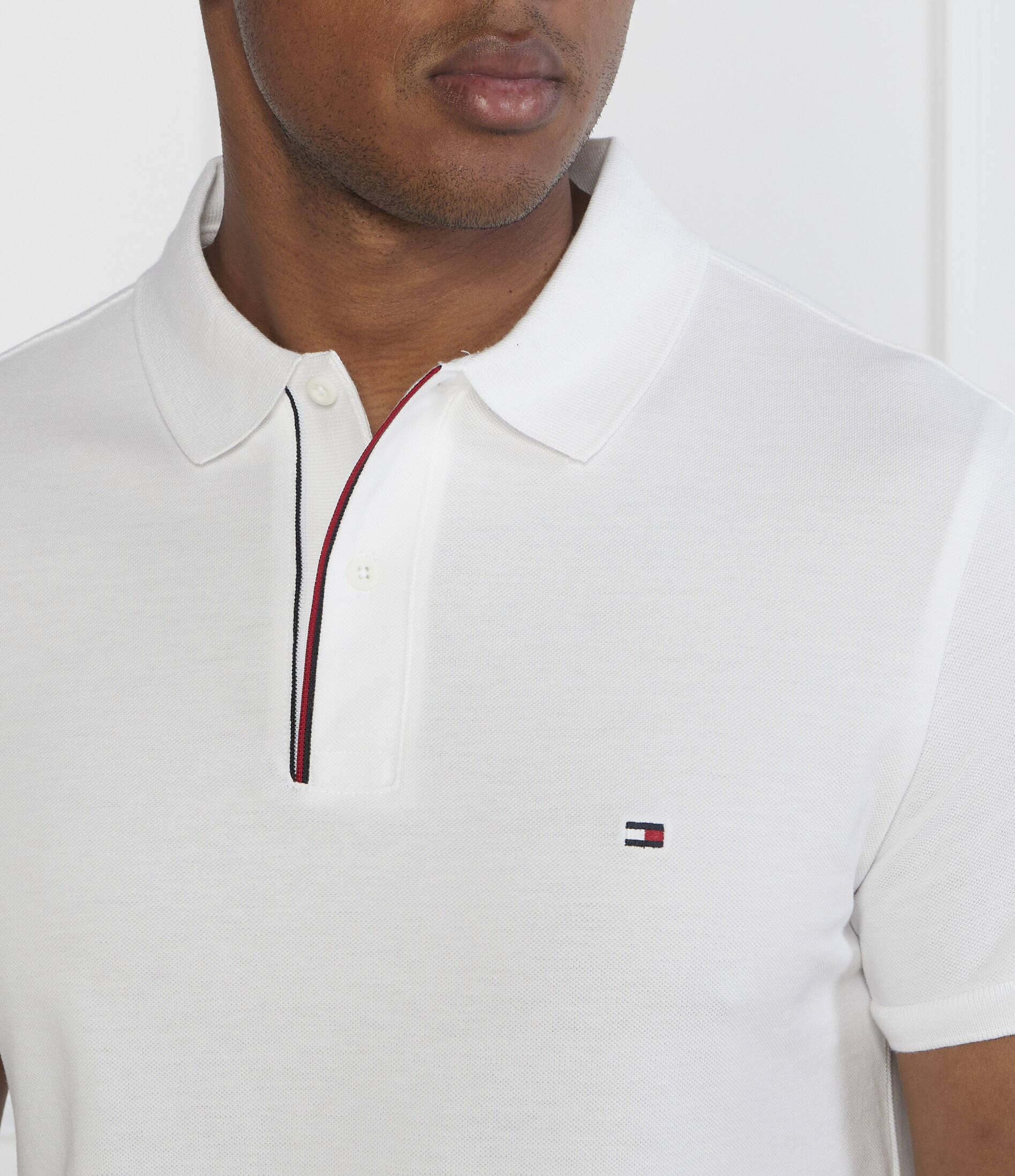 Ess Rwb Detail Slim Polo White / L