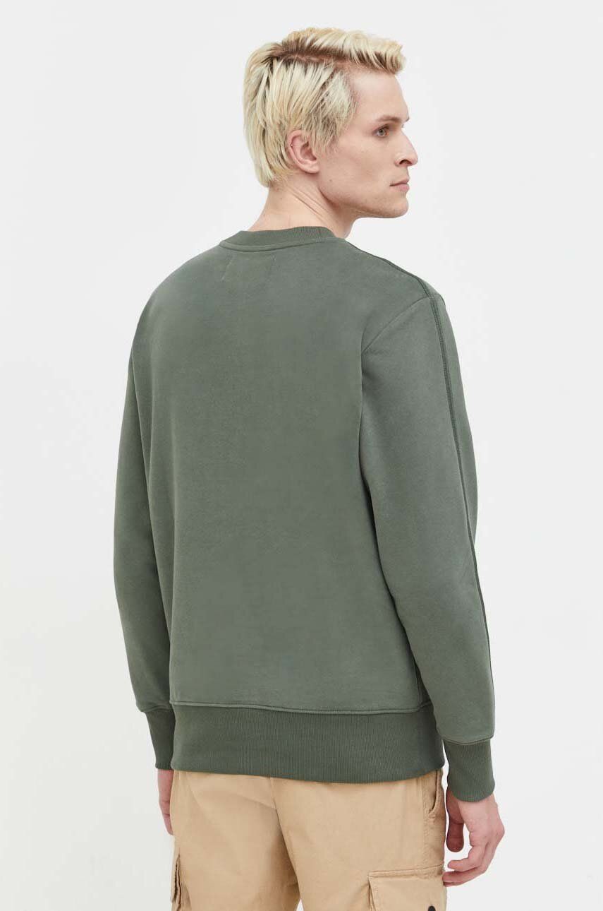 Woven Tab Crew Neck Thyme / L