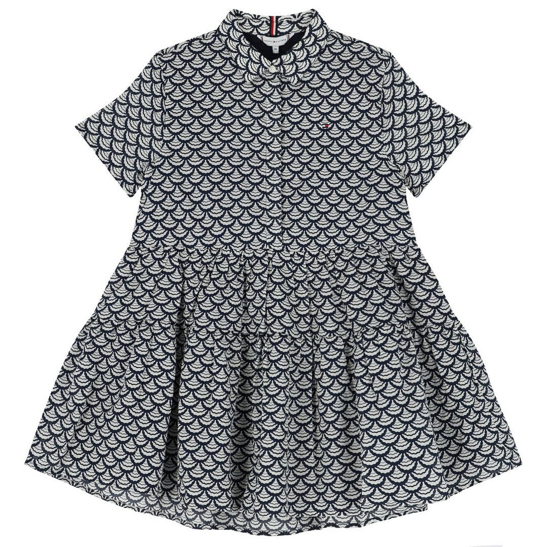 Allover Printed Shirt Dress Varsity Seal Print / Desert Sky / 10