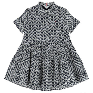 Allover Printed Shirt Dress Varsity Seal Print / Desert Sky / 10
