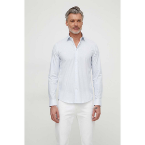 POPLIN PRINT SLIM SHIRT Bright White / 42