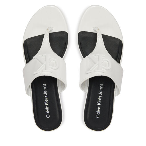 Flat Sandal Slide Toepost Mg Met Bright White / 41