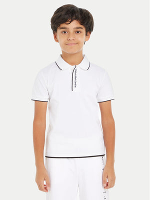 Intarsia Logo Pique Polo Bright White / 10