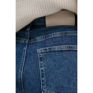 High Rise Wide Ankle Blue Denim Medium Blue / 3027