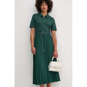 Visc Mix Pleated Pol Ornamental Green / L