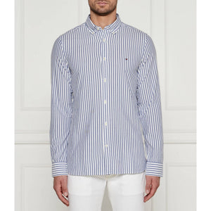 Classic Poplin Strip Mid Blue / Optic White / L