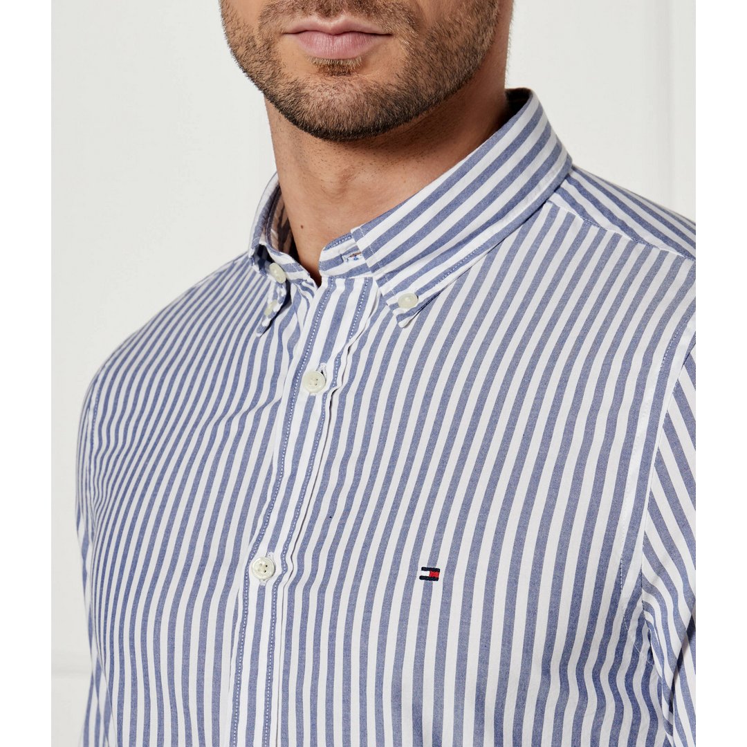 Classic Poplin Strip Mid Blue / Optic White / L