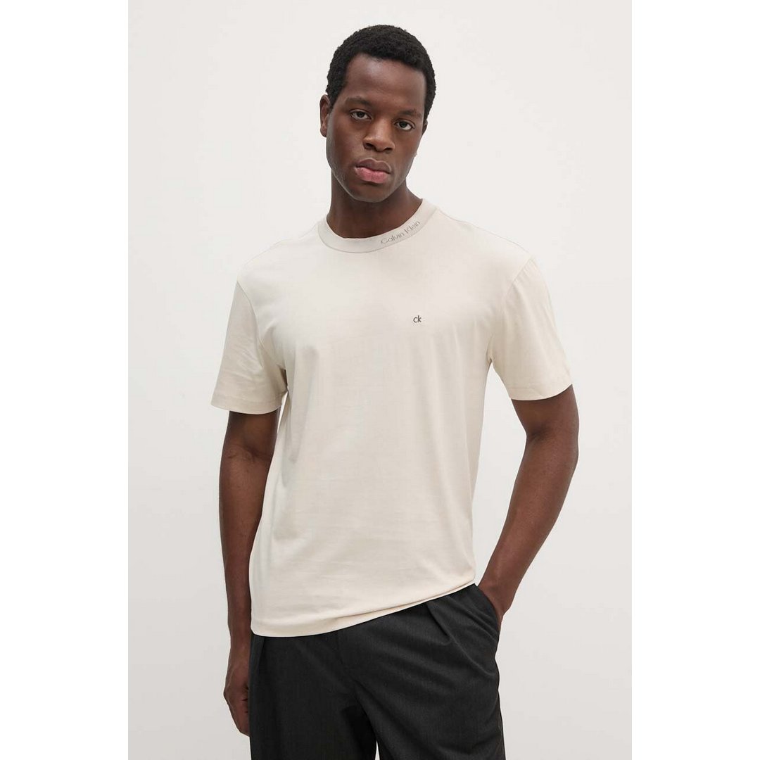 Neck Logo T-Shirt Stony Beige / L